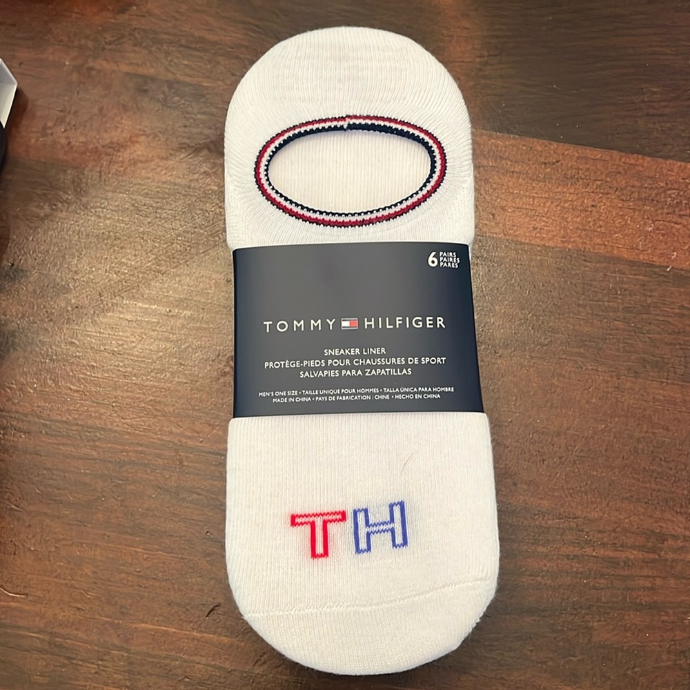 Tommy Hilfiger men’s sneaker liner, 6 pairs, white, fits US 7 to 12
